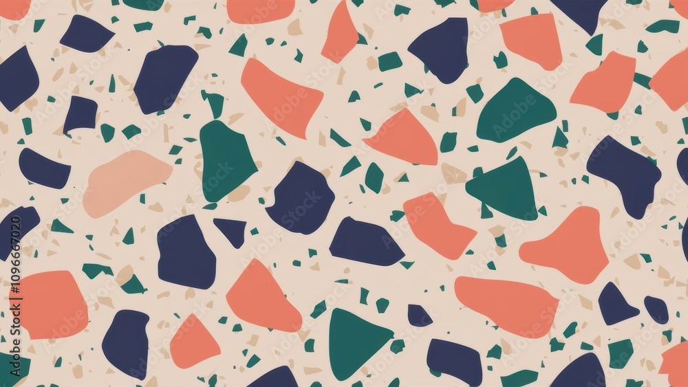 Trendy Terrazzo Pattern with Navy, Coral, and Emerald Chips on Soft Beige Base – Modern Design
Trendy Terrazzo Pattern with Navy, Coral, and Emerald Chips on Soft Beige Base – Modern Design