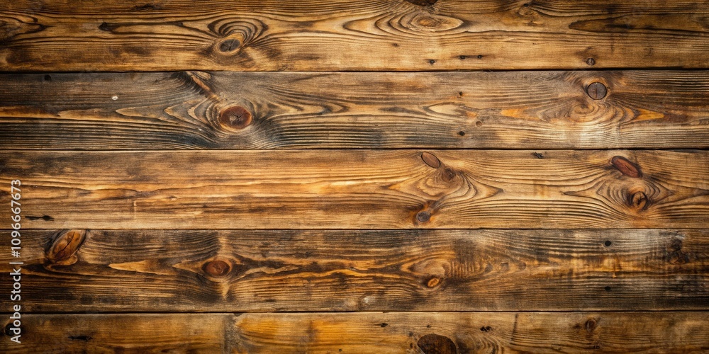 A close-up of weathered wood planks with knots and grain patterns creating a rustic backdrop A close-up of weathered wood planks with knots and grain patterns creating a rustic backdrop