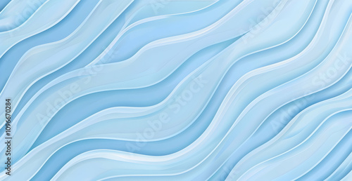 Blue gradient background with abstract wavy lines. Simple flat vector illustration