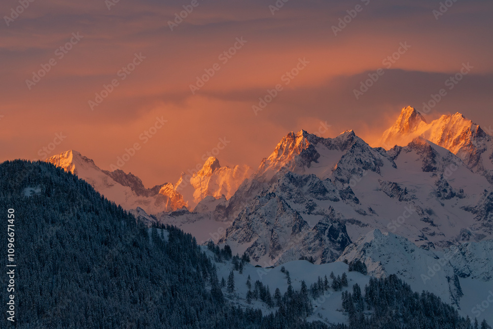 winter alpine sunset winter alpine sunset