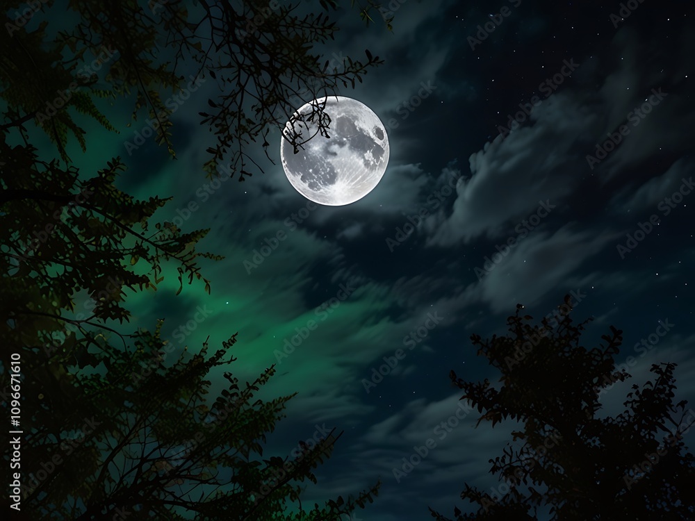 Fototapeta premium full moon night natural picture 