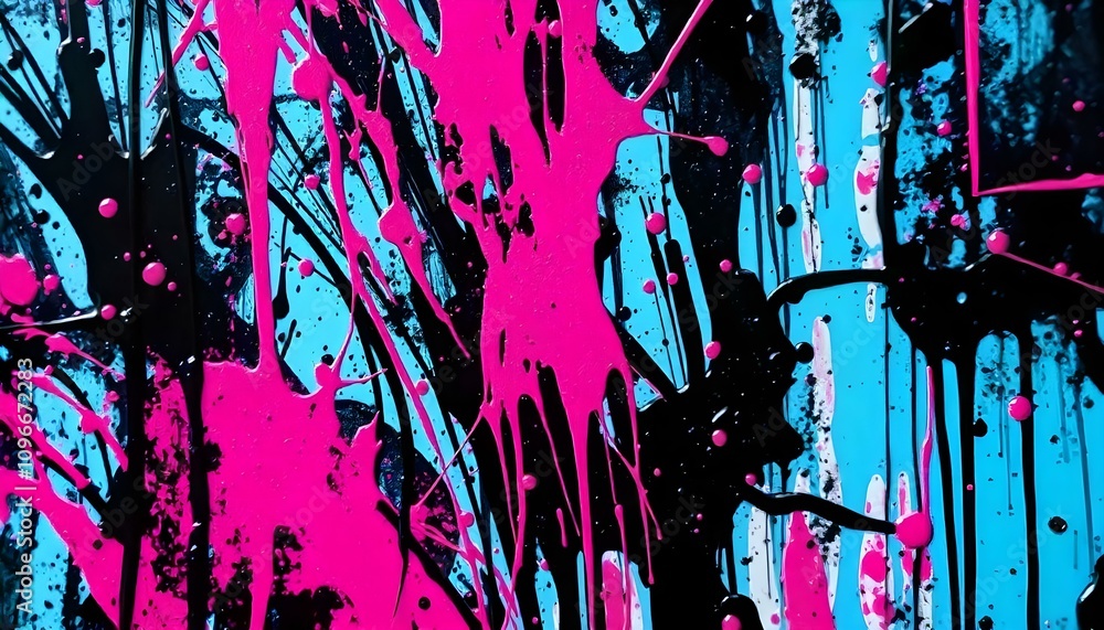 Obraz premium chaotic, abstract, splatter, drip, paint, random, patterns, bold, muted, tones, colorful, layered, depth, texture, energetic, movement, spontaneity, raw, emotion, artistic, modern, dynamic, vibrant