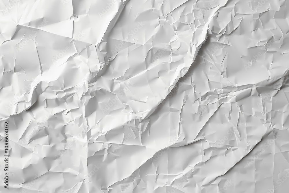 Crumpled White Paper Texture for Poster Design - Empty Background for Artwork Crumpled White Paper Texture for Poster Design - Empty Background for Artwork