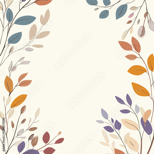 Decorative Frame with Vibrant Autumn Leaves