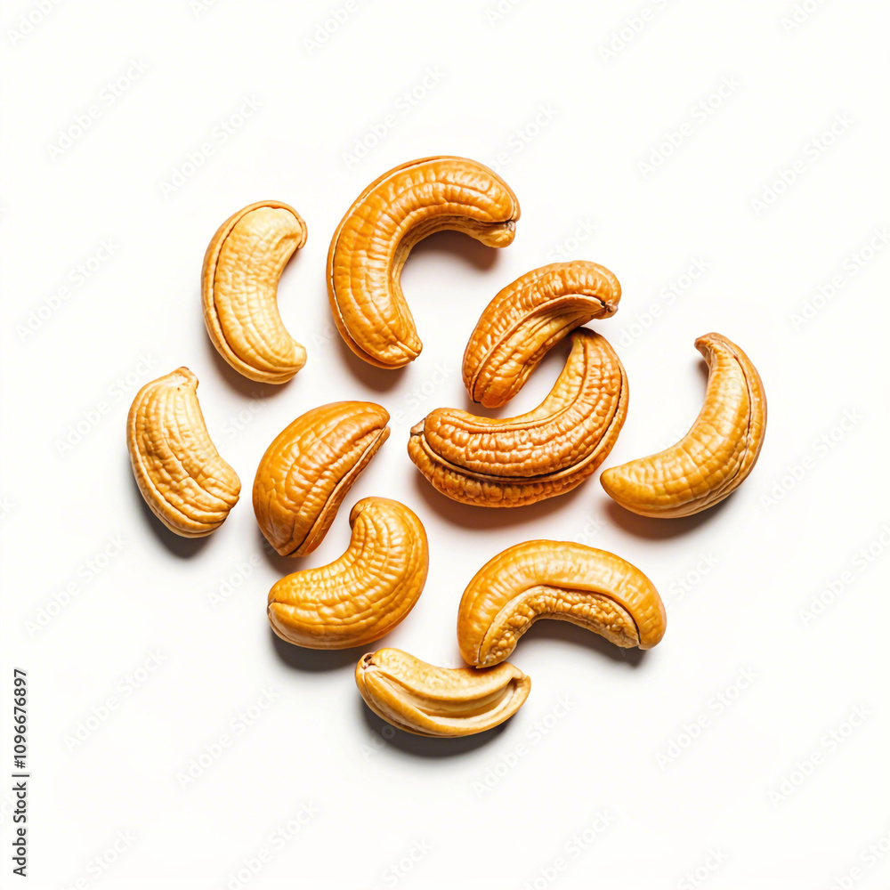 cashew nuts on white background cashew nuts on white background