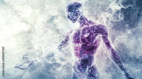 Fototapeta Naklejka Na Ścianę i Meble -  a human body regenerating cells having move energy and a better metabolism