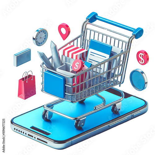 Online shopping delivery order transparant background