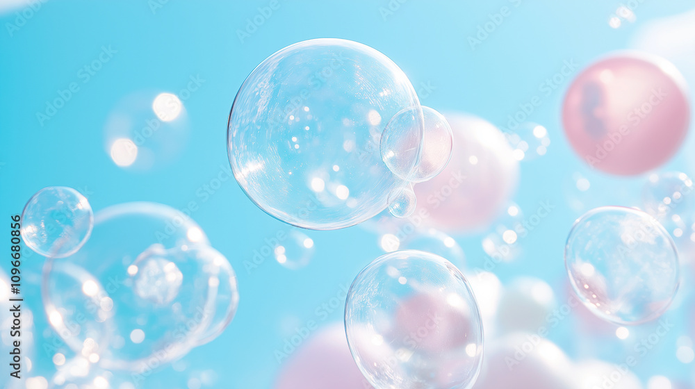 Rainbow soap bubbles on bright colorful background close up Rainbow soap bubbles on bright colorful background close up