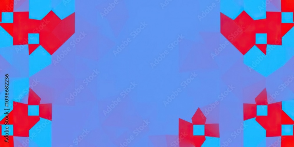 Obraz premium Vibrant red and blue geometric patterns, geometric design, graphic pattern