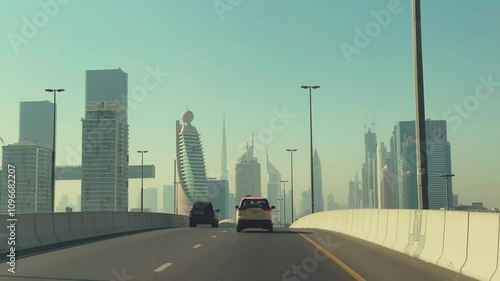 Busy road with vehicles in Dubai