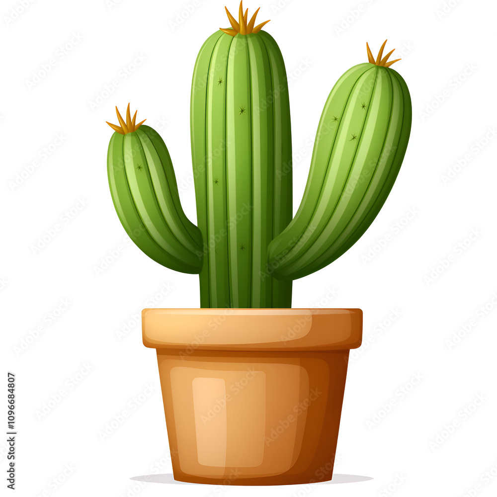 Cactus in a terracotta pot showcasing vibrant green color and unique shape suitable for indoor decoration Cactus in a terracotta pot showcasing vibrant green color and unique shape suitable for indoor decoration
