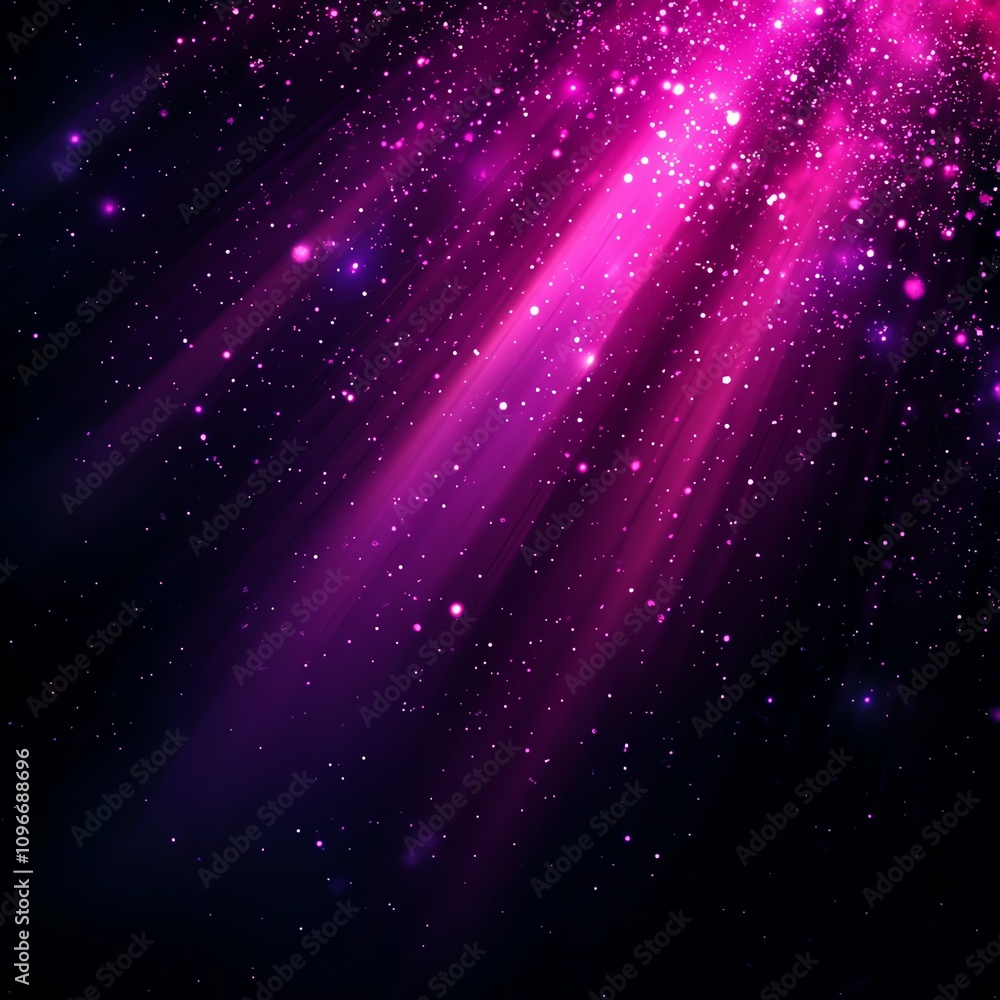 Stunning pink cosmic light rays in a deep space background. Stunning pink cosmic light rays in a deep space background.