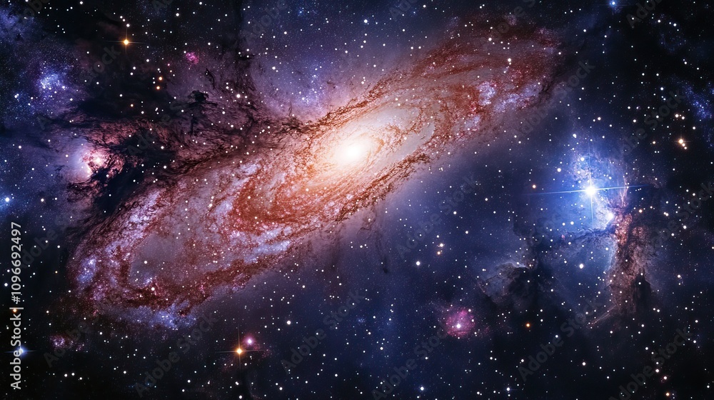 Mesmerizing views of blue galaxies and glowing stars. Cosmos and Space Background for Wallpaper. AI generated image Mesmerizing views of blue galaxies and glowing stars. Cosmos and Space Background for Wallpaper. AI generated image