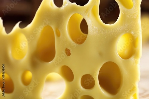 A piece of cheese with holes cut in half, perfect for snacking or serving with crackers photo