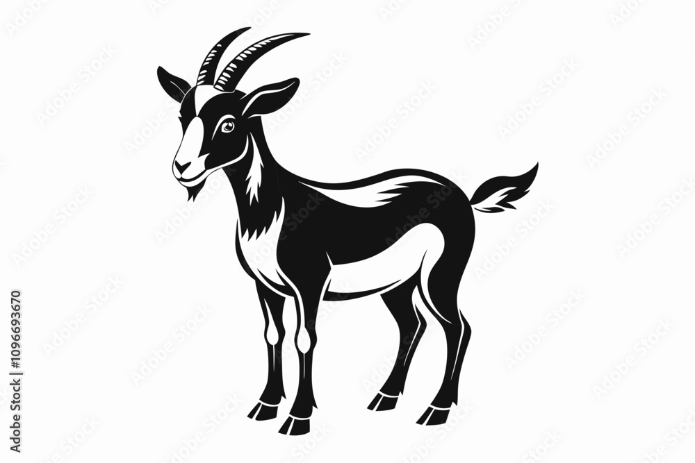 A Goat Vector Black Silhouette A Goat Vector Black Silhouette