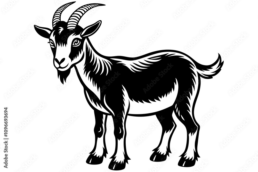 A Goat Vector Black Silhouette A Goat Vector Black Silhouette