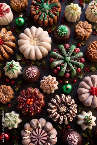 christmas cookies with chocolate and nuts