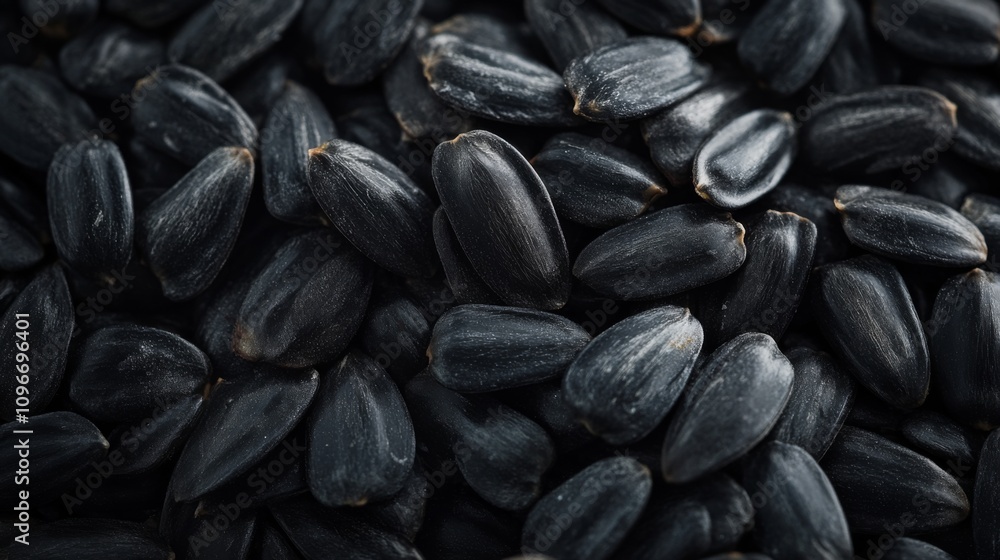 Textured background of salty black sunflower seeds Textured background of salty black sunflower seeds