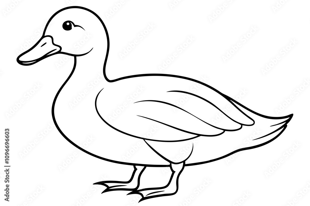 A black and white Duck Silhouette A black and white Duck Silhouette
