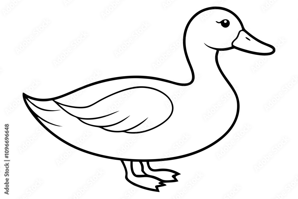 A black and white Duck Silhouette A black and white Duck Silhouette
