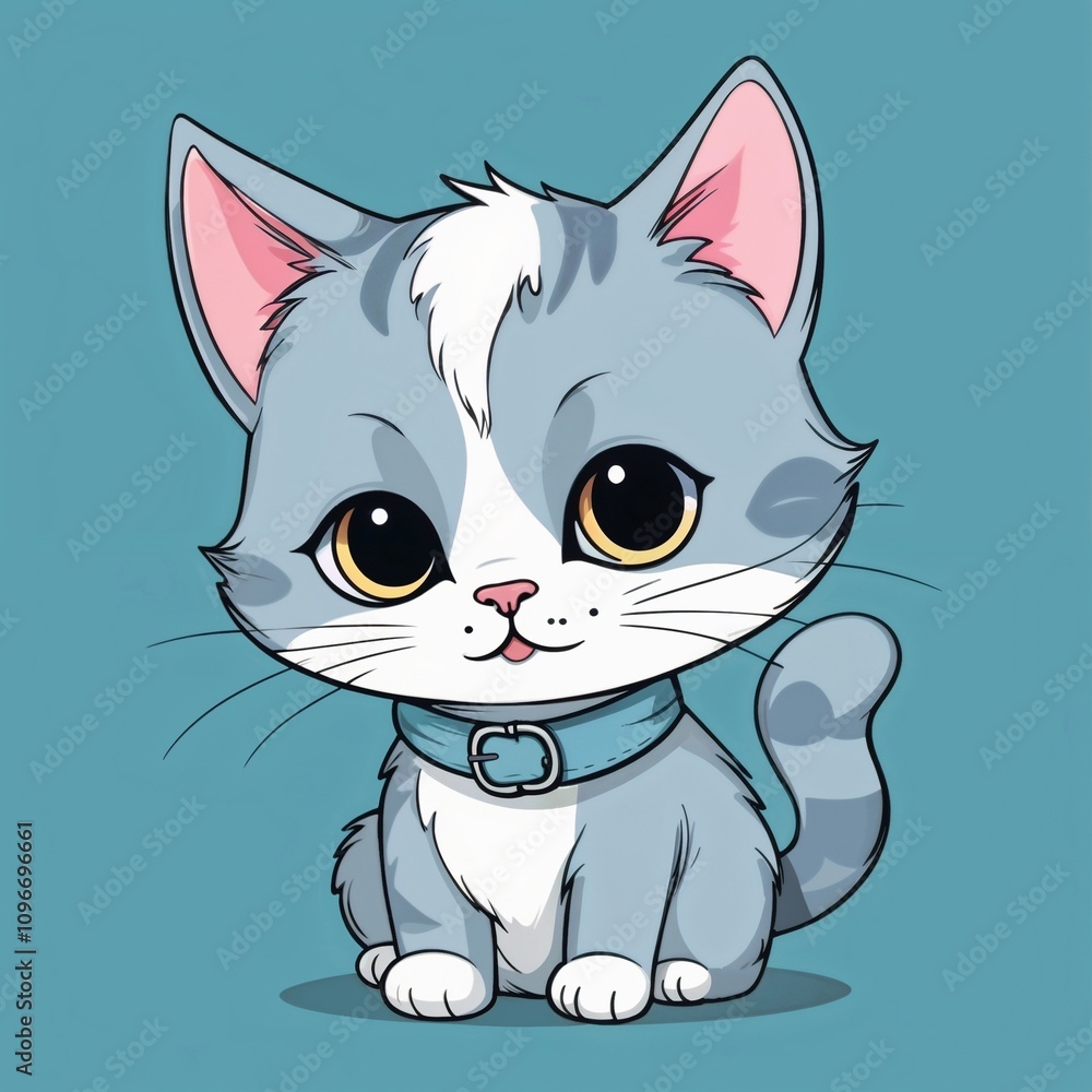 Cute cats in kawai style, happy cute vector Illustration. Cute cats in kawai style, happy cute vector Illustration.