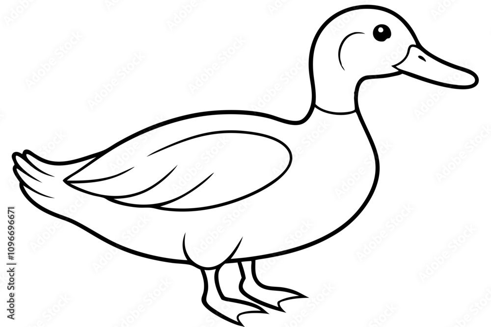 A black and white Duck Silhouette A black and white Duck Silhouette