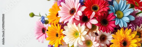 Vibrant Flower Bouquet with Colorful Flowers, rainbow hues, colorful flowers