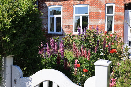 Schöner Vorgarten im Zentrum der Stadt Westerland auf Sylt photo