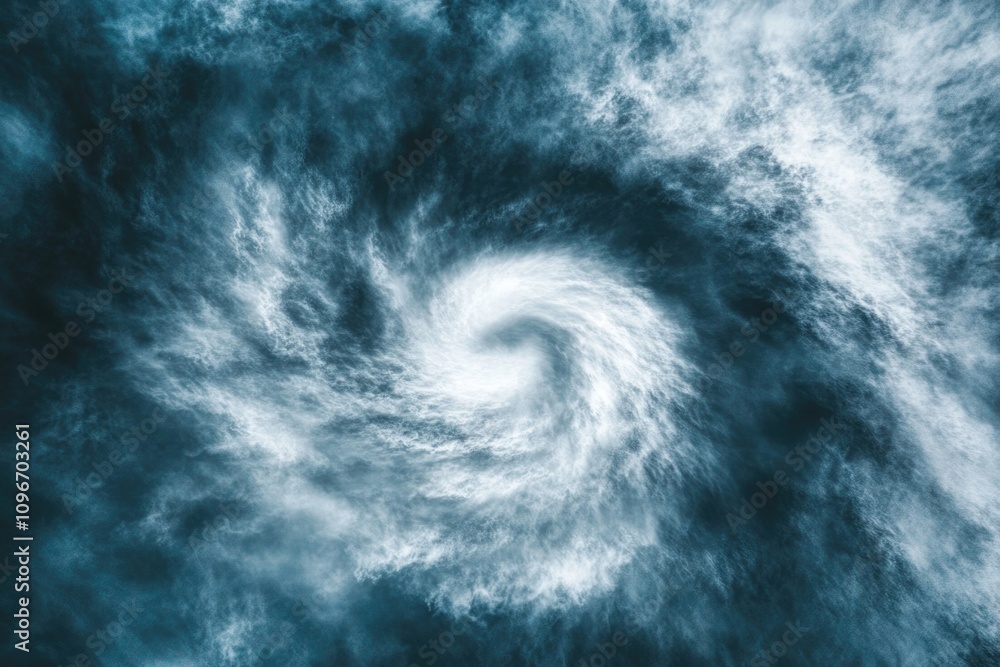 A spiral-shaped object floating in a cloudy sky A spiral-shaped object floating in a cloudy sky