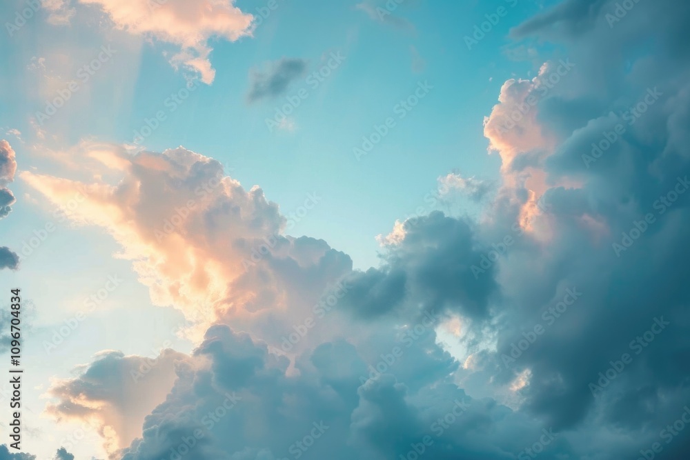 A single-engine plane flying above the clouds in a bright blue sky A single-engine plane flying above the clouds in a bright blue sky