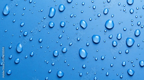 Water drops on a blue background