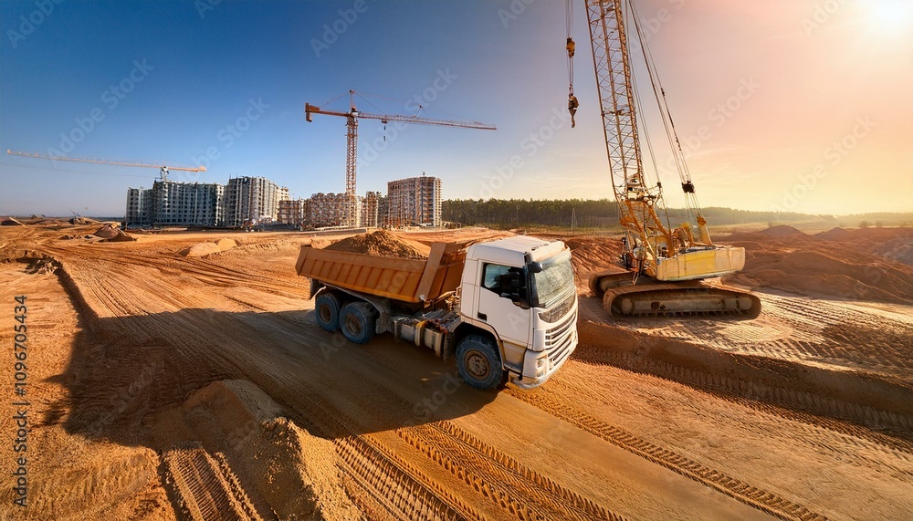 Heavy machinery operates efficiently, moving materials with precision. Heavy machinery operates efficiently, moving materials with precision.