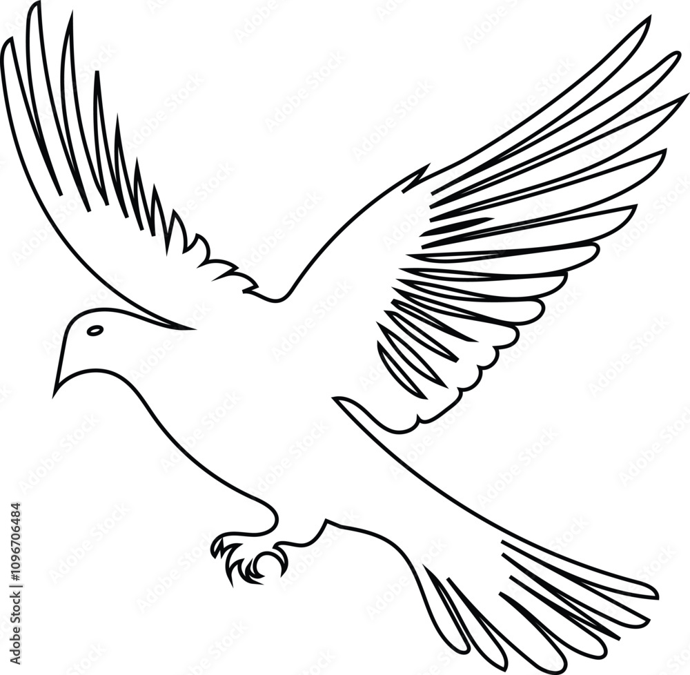 Dove birds vector silhouette black and white art Dove birds vector silhouette black and white art