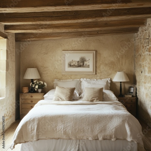 Wallpaper Mural Rustic Charm: Vintage Farmhouse Bedroom Interior Design with Modern Touch Torontodigital.ca