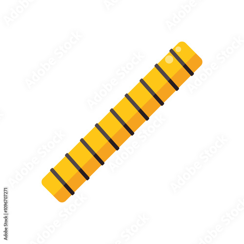 Yellow pool noodle is floating on top of a body of water, a fun summer icon