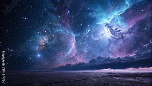 Wallpaper Mural Swirling clouds of blue and purple hues against a backdrop of endless space, infinite, vastness Torontodigital.ca