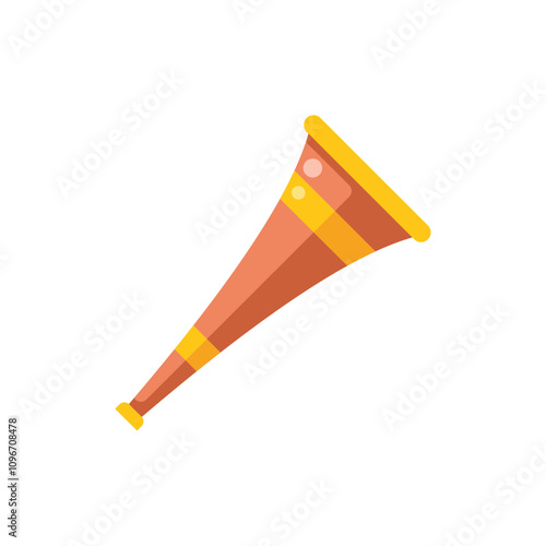 Colorful plastic horn making a loud noise at a sporting event, cheering on their favorite team to victory