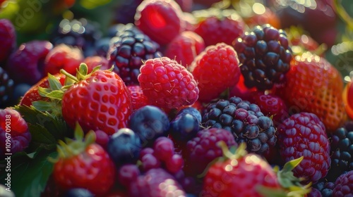 Fresh berries captured in a close-up shot