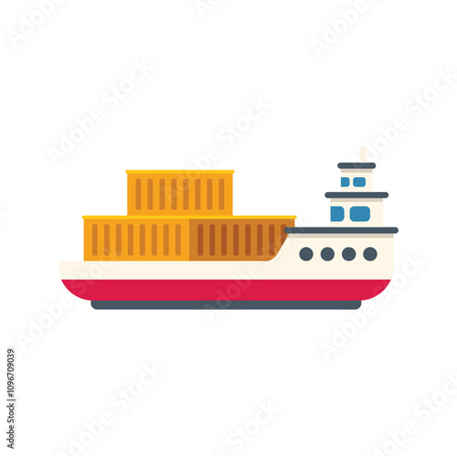 Cargo ship carrying freight container boxes across ocean, global shipping and delivery service concept