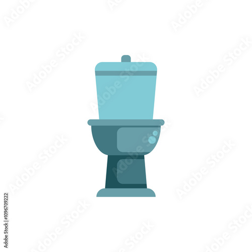 Minimalist illustration featuring a blue toilet bowl, showcasing contemporary bathroom fixture aesthetics