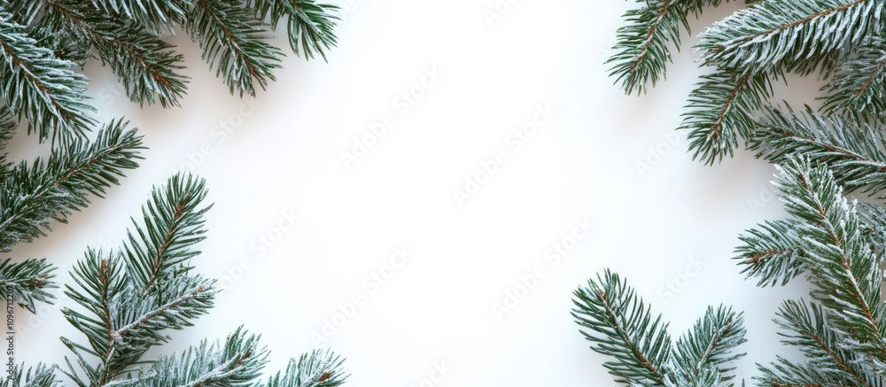 Spruce Needle Branch Wreath for Christmas Holiday Decoration on a Light Background Spruce Needle Branch Wreath for Christmas Holiday Decoration on a Light Background