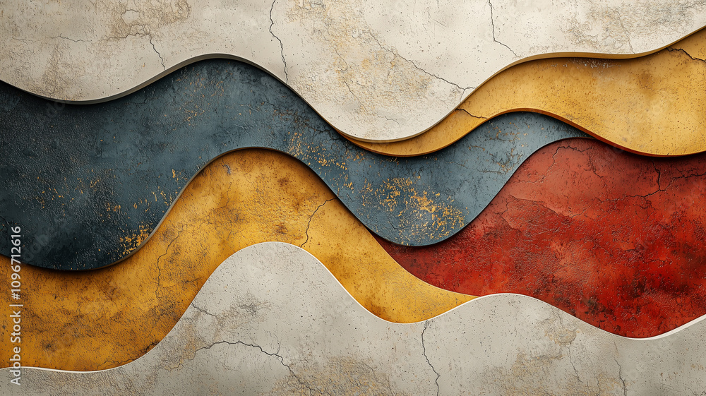 An artistic composition of textured, layered waves in earthy hues, evoking natural elements and rustic charm. An artistic composition of textured, layered waves in earthy hues, evoking natural elements and rustic charm.