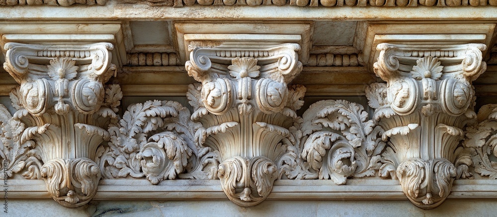 Marble architectural details of ancient temple with intricate carvings symbolizing classical artistry and historical significance Marble architectural details of ancient temple with intricate carvings symbolizing classical artistry and historical significance