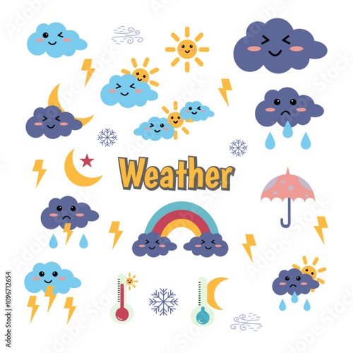 cute of character Weather element illustration