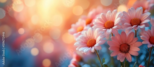 Bouquet of cheerful daisies on a vibrant background ideal for congratulatory messages and greeting card designs