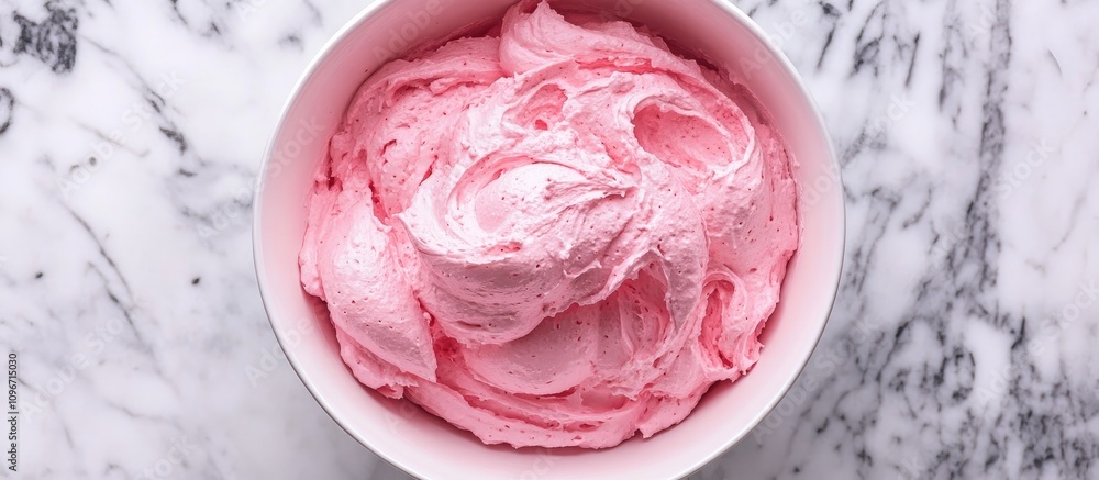 Bowl of fluffy pink meringues on a marble surface showcasing a delightful dessert texture and color for culinary designs and recipes Bowl of fluffy pink meringues on a marble surface showcasing a delightful dessert texture and color for culinary designs and recipes