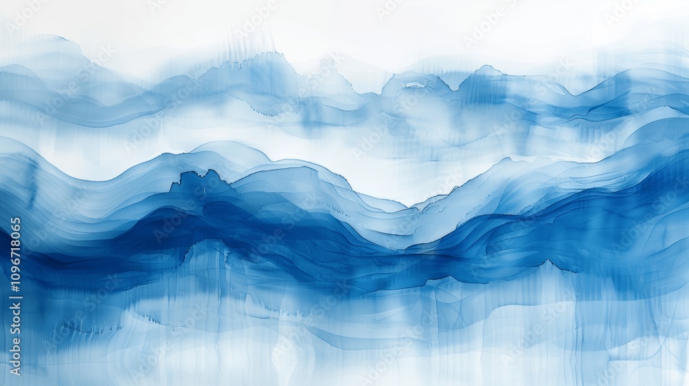 Abstract Blue Watercolor Background with Wavy Patterns and Gradients for Web Design and Desktop Wallpaper Abstract Blue Watercolor Background with Wavy Patterns and Gradients for Web Design and Desktop Wallpaper
