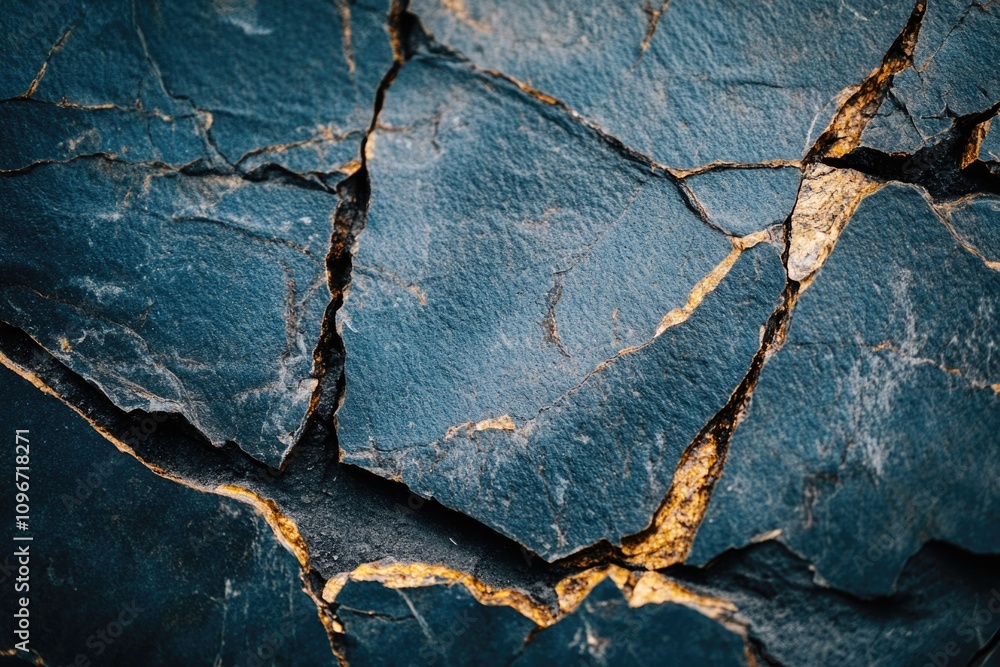 Fototapeta premium A detailed view of a rocky surface with cracks and fissures