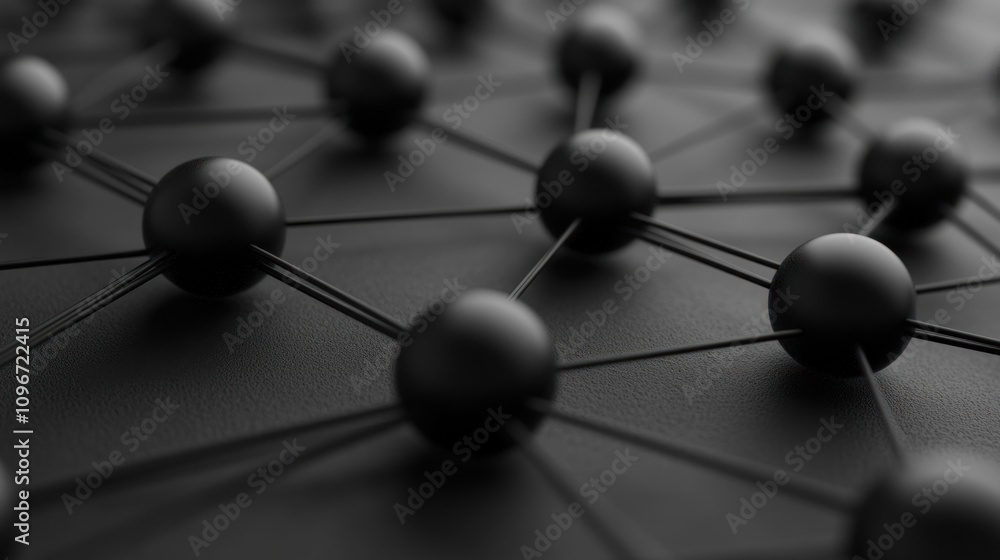 Abstract network of interconnected black spheres. Abstract network of interconnected black spheres.