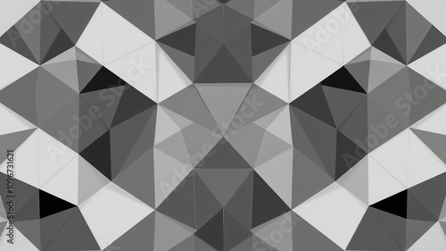 Triangular mosaic pattern in black and white geometric design, geometric shapes, decorative accents